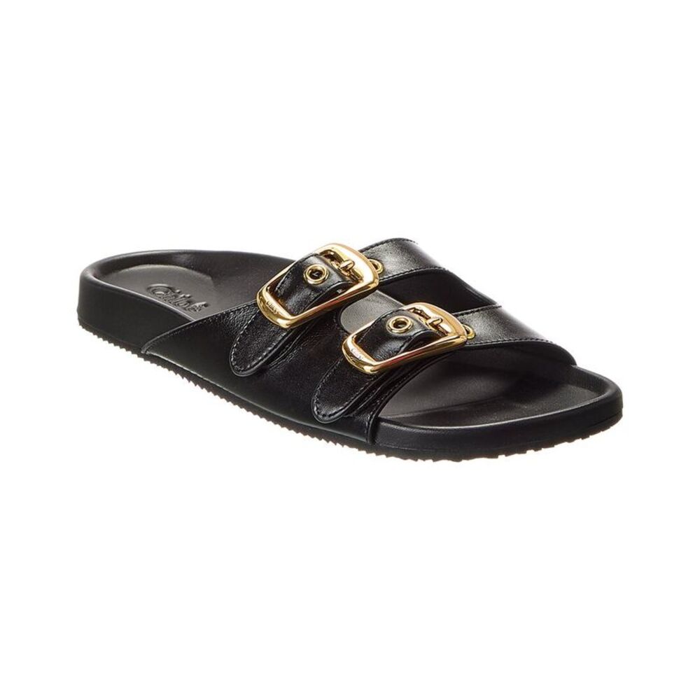 Chloé Polly Leather Sandal, Black